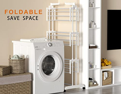 HOMIDEC Clothes Drying Rack, 4-Tier(67.7" H) Foldable Drying Rack Clothing - color: White