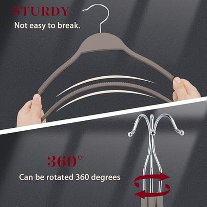Grey Plastic Thin Hangers, 28 Pack Upgraded Rubberized Non Slip, Durable Slim Clothing Hangers, 17.7 Inches Wide for Adults - color: Gray, size: 28 Pack