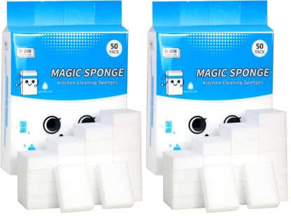 Extra-Thick Melamine Sponge Erasers, 3.94 x 2.76 x 1.18 in, 50 Count (Pack of 2) - size: 50 Ct (Extra-Thick) (Pack of 2)