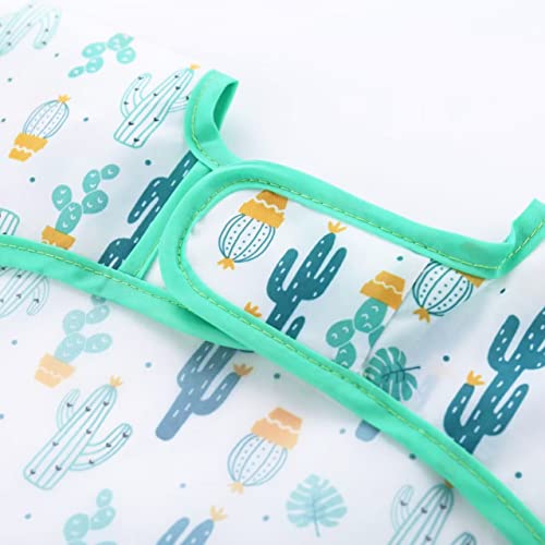PandaEar (3 Pack Long Sleeve Bibs| Waterproof Full Sleeve Bib for Baby Infant Toddler 6-36 Months - style: Cactus