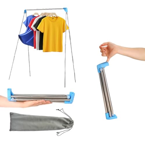 Portable Travel Garment Rack, Compact Stainless Steel Foldable Drying Rack