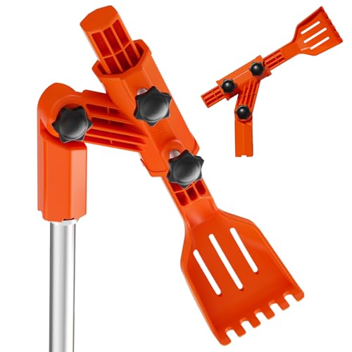 Gutter Cleaning Tools from The Ground, Multi-Angle Cleaner, Scoop & Brush & Mini Rake for rain Guard Cleaning and Leaf Removal from Gutter Guard(No Pole) - color: Orange+Black