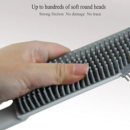 Multifunctional Cleaning Brush 2 Pcs Silicone Cleaning Brush Small Crevice Brush Scraper Brush Cleaner Kitchen Sink Squeegee Bathroom Countertop Floor Window Mirror Bathtub (White)