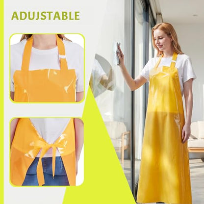 Nanxson TPU Waterproof Apron Lightweight Work Apron with Adjustable Buckle - color: Yellow