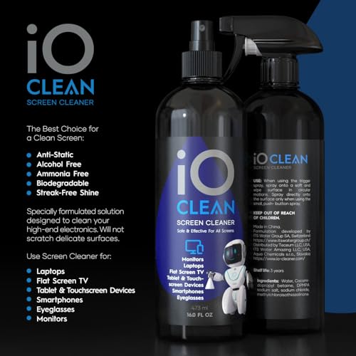 Screen Cleaner Spray (16oz - 473ml) – Large Cleaning Kit - size: 16 Fl Oz + 3 Cloths