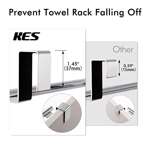 KES Over The Cabinet Door Towel Rack, 2 Pack, Polished Steel - color: Polished Steel