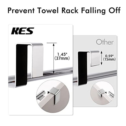 KES Over The Cabinet Door Towel Rack, 2 Pack, Polished Steel - color: Polished Steel