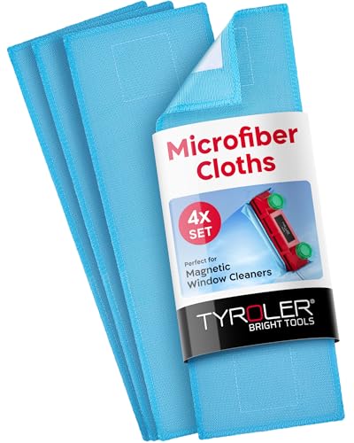 Tyroler Pack of 4 Microfiber Cloths for Glider Magnetic Window Cleaner