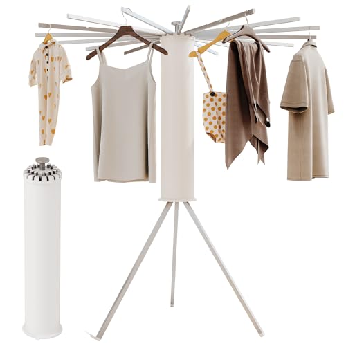 BOQORAD Tripod Clothes Drying Rack,Drying Rack Clothing Foldable,(16 Aluminium Poles),Standing Dry Racks,Laundry Drying Rack,Clothes Hanger Rack,Laundry Rack Folding,Collapsible,Retractable - style: 16 Aluminium Poles