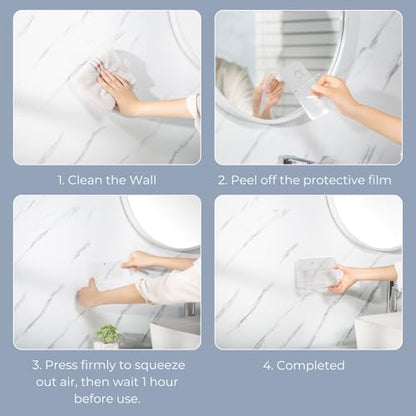 Adhesive Wall Organizer Bin, No-Drill, Clear, 7.1 x 3.15 x 4.75 in - size: Small