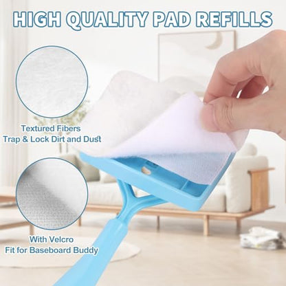 Reusable Pad Refills Compatible with Baseboard Buddy Cleaner Tool - color: 10 Pack (White)