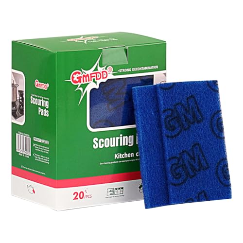 20 Pack Heavy Duty Green Scouring Pads, Bulk Non Scratch Scrubbing Pads for Household Cleaning, Kitchen, Dishes, Pots, Pans, Grill, Reusable, Multipurpose Scrubber Pads - color: Blue