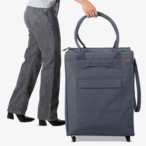 CleverMade Rolling Tote Bag With Wheels, 90L, 75 lb, Gunmetal - color: Gunmetal