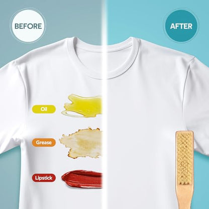 BFWood Laundry Stain Brush, Natural Soft Boar Bristle for Scrubbing Out Tough Stains on Delicate Fabrics, Knits, Cotton, Linens, No Damage