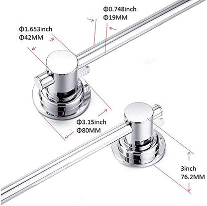 JiePai 17-28 Inch Extendable Suction Cup Towel Bar for Bathroom,Chrome - color: Chrome