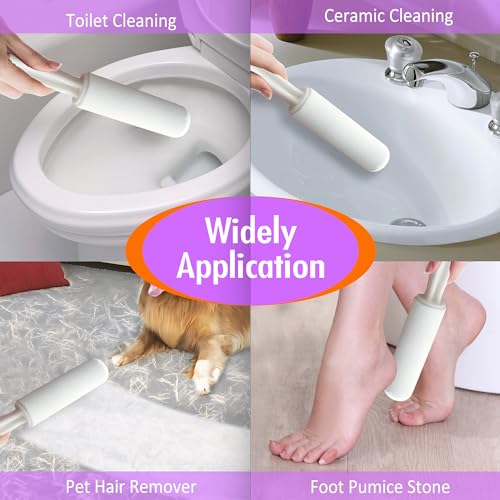 SALVMARY Pumice Stone Toilet Bowl Cleaner with Handle, White, 1 Pack