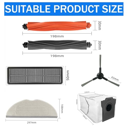 Replacement Accessories Kit For mova s20 ultra / RLM71CE Robot Vacuum - color: 17 pack Replacement Parts For mova s20 Ultra Robot Vacuum