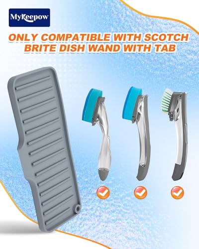 2Pack Silicone Dish Wand Holder Compatible with Scotch-Brite Grey - color: Gray, size: 2