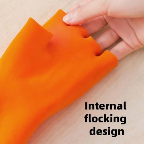 Long Plush Rubber Household Red Cleaning Gloves