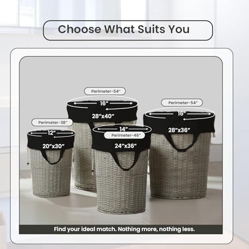 LFH Home Large Premium 1pack Cotton Rich Canvas Laundry Bag with Drawstring and Handles Heavy Duty, Multi-Use, Washable for Home, Travel, College or Storage 18x26 -Black sand - color: Black, size: 18”x26”