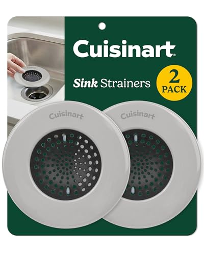 Cuisinart Stainless Steel Kitchen Sink Drain Strainer, 2-Pack, 4.35" - color: Light Gray
