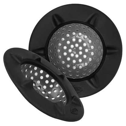 Clorox KeptClean™ WaterGuard Sink Strainer – 2 Pack, Charcoal - Elevated Drain Protector with Open-Flow Ribbed Design for Kitchen Sink Drainage & Food Debris Collection - color: Charcoal