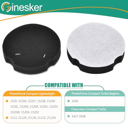 4 Pack Replacement Filters for Bissell Powerforce Compact Lightweight Upright 2112 1520 Turbo Bagless 2690 Cleanview Vacuum Cleaner, Compare to Part #1604896