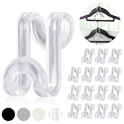 Mlici 60 Pack Space Saving Hanger Hooks, Connector Hooks for Closet, Clear - color: Clear