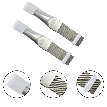 4-Pack AC Fin Comb Straightener – Air Conditioner Cleaner Tool for Condenser & Evaporator Coils, Includes Coil Brush for AC Unit Maintenance & Radiator Cleaning