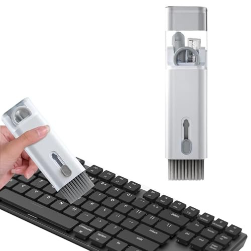 7 in 1 Laptop Cleaning Kit Keyboard Cleaner,Computer Screen Cleaning Brush Tool,Computer Cleaning Tools Kit Corner Gap Duster Keycap Puller(Grey)