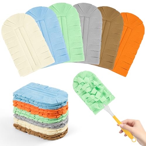 12 PCS Microfiber Reusable Duster Refills for Swiffer Duster - color: Muted Rainbow