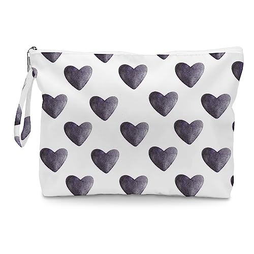 Fokongna Heart Wet Bag, For Swimsuit Travel Makeup Wet Bags for Trave Waterproof Large Capacity for Women Girls Mom Sister Friends Boho Heart Gifts Black - color: Heart16