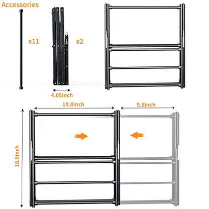 Clothes Drying Rack Foldable Drying Rack Clothing Black-1pack - color: Black