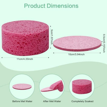 7-Pack Large Sponge, Kitchen Sponges, Handy Sponges, Cellulose Sponges, Dish Washing Sponge, Natural Sponge, Car Washing Sponge, Eco Friendly Sponge (Round, 4" X 4" X 2"), Mixed - color: B-mixed 7 Pack