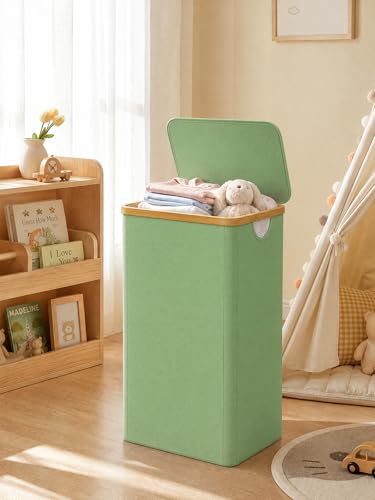 IEGrow Laundry Hamper with Lid,110L Laundry Basket with Mesh Bags,Green - color: Green, size: 110L