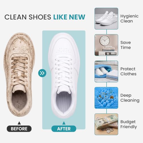 Shoe Washing Machine Bag for Washer and Dryer – 2pc Reusable Shoe Cleaning Bag for Sneakers & Tennis Shoes - color: BLUE