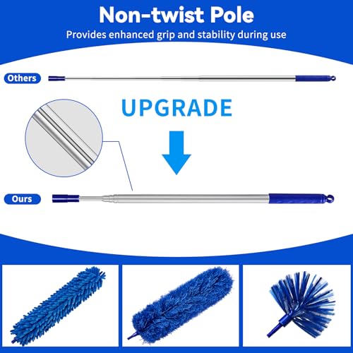 Duster with Extension Pole, 5 in 1 Cleaning Kit with Microfiber Dusters - size: 5 in 1