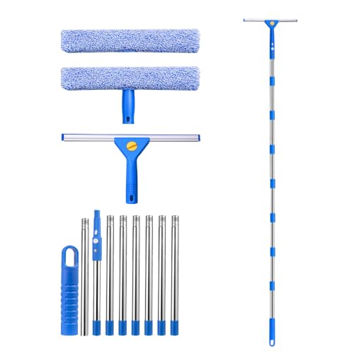 122'' Window Squeegee, 2 in 1 Outdoor Window Cleaning Tools - size: 15.74-122in