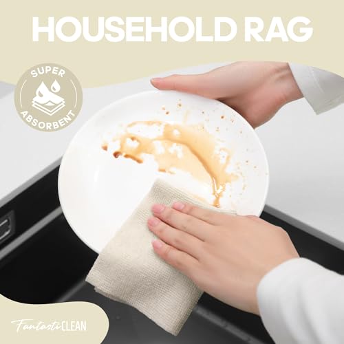 Fantasticlean Microfiber Cleaning Cloth Roll, 60 Pack, 8" x 8", Off White - color: Off-white