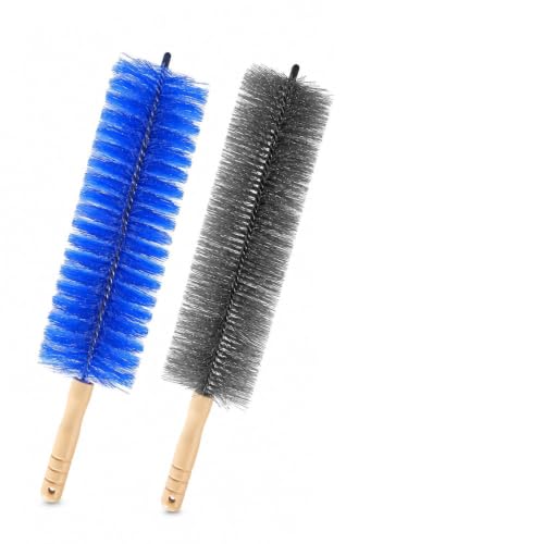 2 PCS Fan Cleaning Brush, Bendable Cobweb Duster with Microfiber Head, Reusable