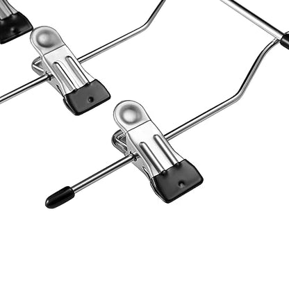 Multi Layer Pants Hangers, 6 Tier Skirt Hangers with Adjustable Clips, Non Slip Space Saving Closet Organizer Heavy Duty 360 Degree Swivel Hook, Great for Slack, Trouser, Jeans(Black) - size: 6 Tier