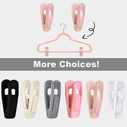 TOFIIGREM Light Pink Velvet Hangers (80-Pack), Non-Slip Strong Hanger Clips for Velvet Skirts & Pants - color: Light Pink, size: 80pc