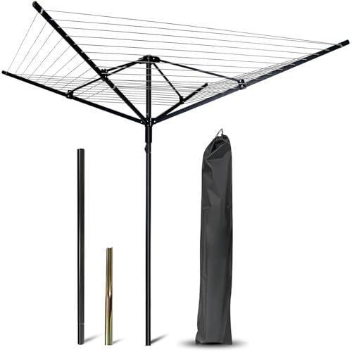 Outdoor Umbrella Clothesline, 165 Feet Heavy Duty Rotary Dryer