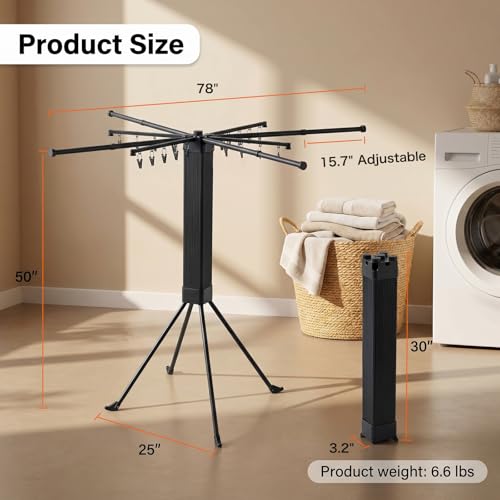 Laundry Drying Rack Collapsible, Foldable Clothes Drying Rack - style: Carbon Steel Four-Legged Stand