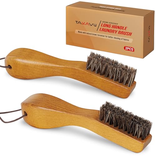 Laundry Stain Brush, Soft Natural Horse Hair, Safe on Delicates 2pcs