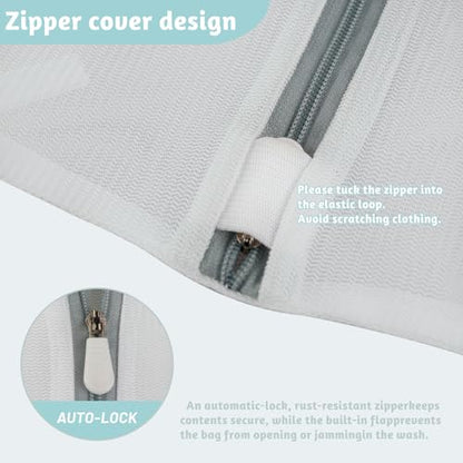 4 Pack Mesh Laundry Bags - Delicates Wash Bags for Sweaters, T-Shirts and Pajamas, Reusable Laundry Bags with Durable Zippers for Home, College, Dorm, 16 x 20 Inch - size: Large