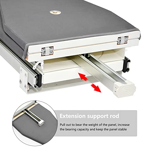 AKOZLIN Retractable Pull Out Ironing Board Closet Sliding Out Swivel Iron Board Mounted in Drawer with Heat Resistant Ironing Cover, Board Size: 31.88"*13", Gray