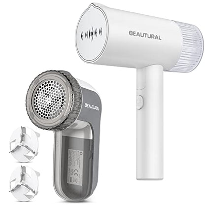 BEAUTURAL Steamer for Clothes and Fabric Shaver