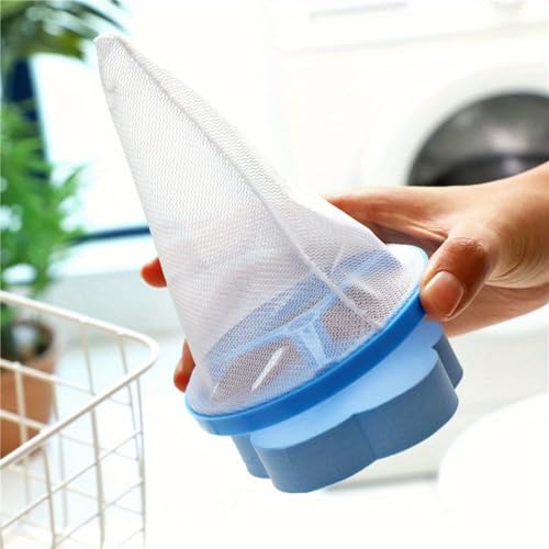 2pcs Random Color Laundry Hair Catcher & Pet Fur Remover, Reusable Floating Lint Mesh Bags for Washing Machines (Random Color) - color: Random Color