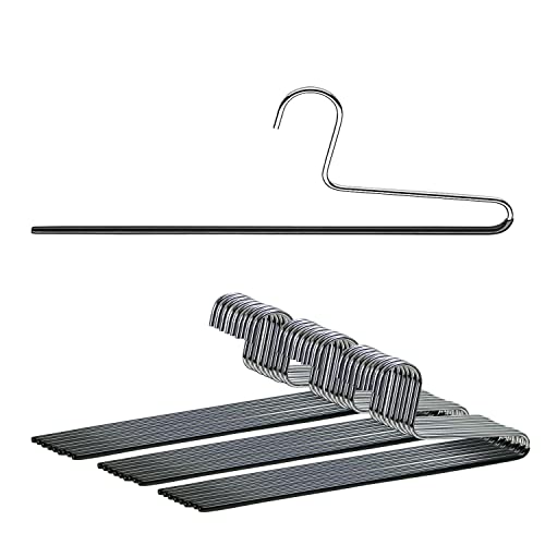 Mawa by Reston Lloyd Non-Slip Space Saving Clothes Hanger with Single Rod for Pants, Style KH/1, Set of 30, Black - color: Set of 30, size: Black